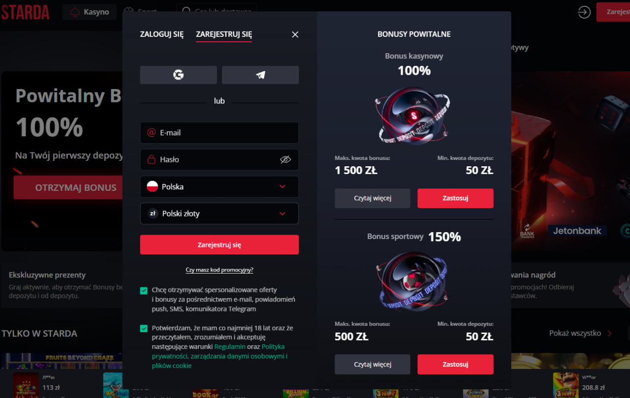 Lobby Starda Casino 9000+ Gier i Kasyno Na Żywo